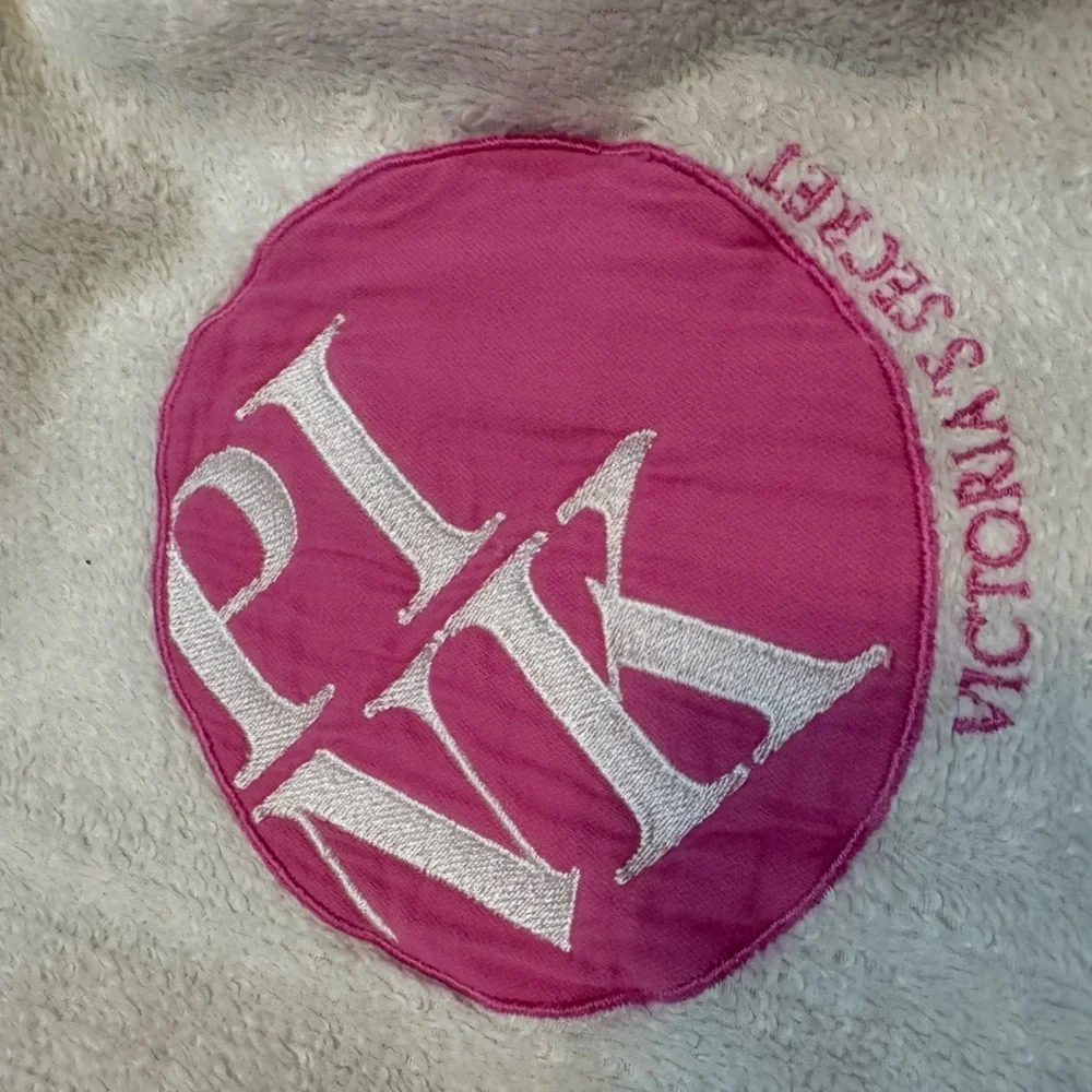 Rare Vintage PINK White Towel Robe